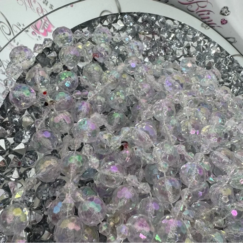 Crystal Beaded Garland 3 strings worth decor crystal shimmer holographic elegant
